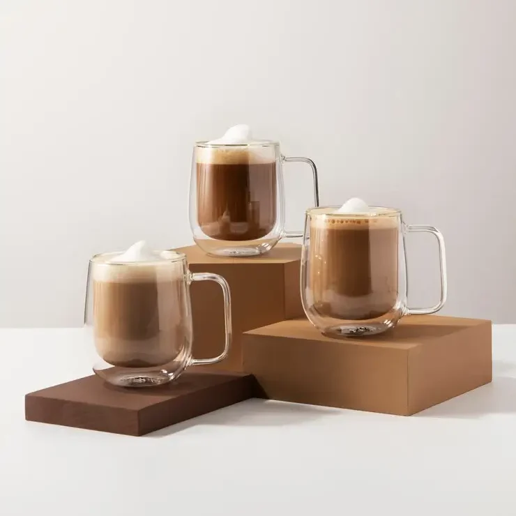 Delicious Coffee Cups With Foam Assortment